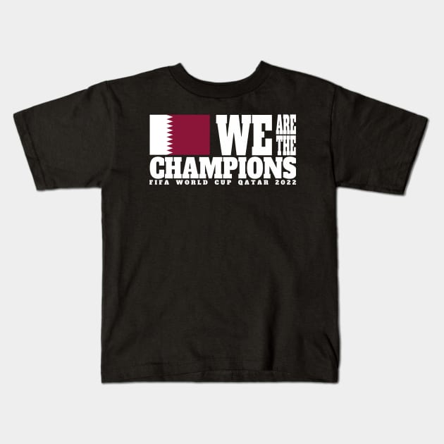 Fifa World Cup Qatar 2022 Champions - Qatar - Dark Color Edition Kids T-Shirt by felinfelix